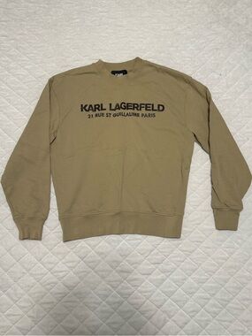 Karl Lagerfeld Olive Crewneck Sweatshirt with Black Logo